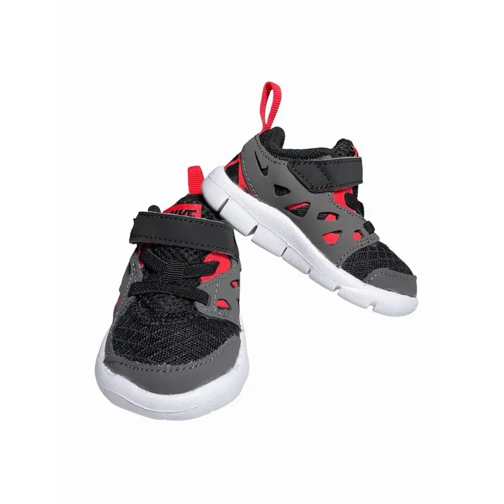 Nike Free Run 2 Size 4C (TDV) Toddler Black Red Athletic Sneakers DA2692-002 New